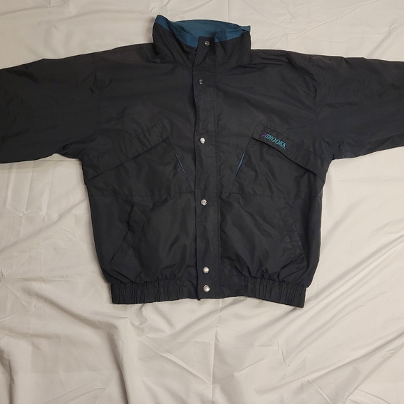 Brooks Jackets & Blazers - Brooks Black and Blue Windbreaker Jacket